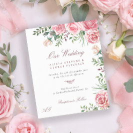 Inbjudan till rosa ros elegant bröllop