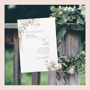 Inbjudan till rosa ros Eucalyptus Wedding