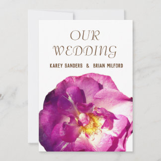 Inbjudan till Rosa ros Photo Elegant bröllop
