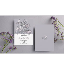 Inbjudan till Rosa ros Script Elegant bröllop