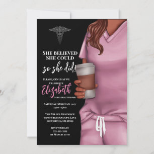 Inbjudan till rosa Scrubs Nursing School Studenten