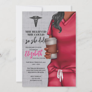 Inbjudan till rosa Scrubs Nursing School Studenten