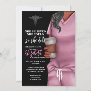 Inbjudan till rosa Scrubs Nursing School Studenten