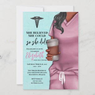 Inbjudan till rosa Scrubs Nursing School Studenten