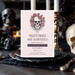 Inbjudan till Rosa Skull Scary Halloween fest