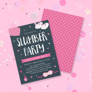 Inbjudan till rosa Slumber Party födelsedag