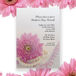 Inbjudan till rosa Snöre Pearls Mors dag Brunch