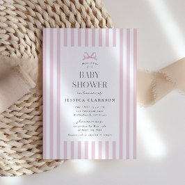 Inbjudan till rosa stripe-babyskor