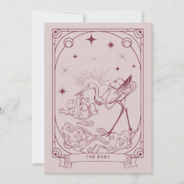 Inbjudan till rosa Tarot Baby Shower