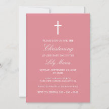  inbjudan till Rosa Traditional Christening