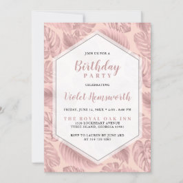 Inbjudan till rosa Tropical Geometric Birthday