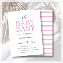 Inbjudan till rosa Twin Girls Baby Shower
