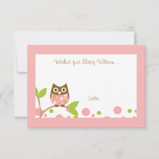 Inbjudan till rosa Uggla Baby Shower