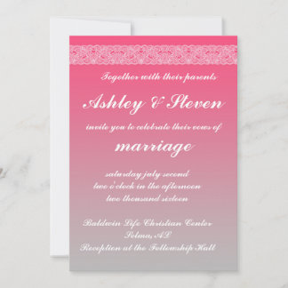 Inbjudan till rosa & vite Snöre