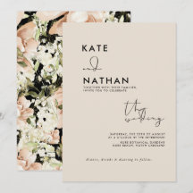  inbjudan till Rosa Watercolor Flower Wedding