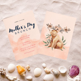 Inbjudan till rosa Watercolor Mors dag Brunch