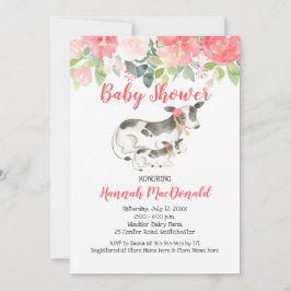 Inbjudan till Rosan Coral Baby Shower för mejeriko