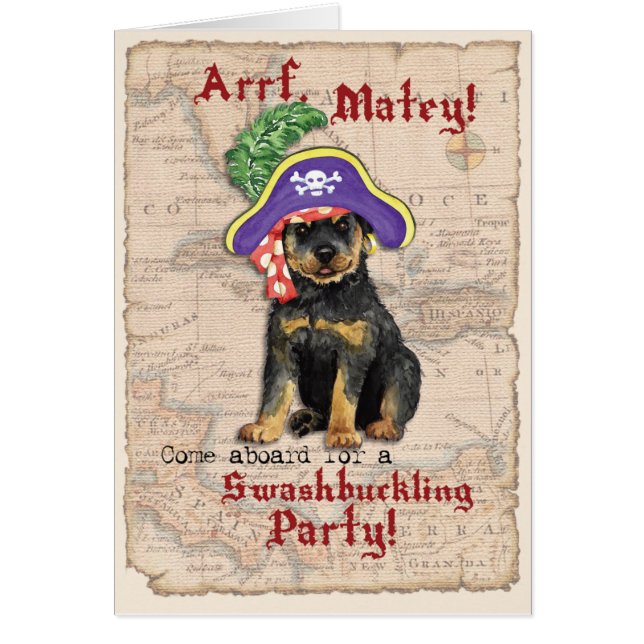 Inbjudan till Rottweiler Pirat OBS Kort (Framsidan)