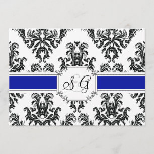 Inbjudan till Royal Blue Antique Elegant bröllop