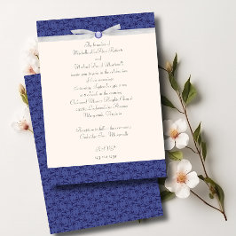 Inbjudan till royal Blue Florentine-bröllop