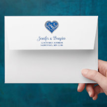 Inbjudan till royal Blue Heart Wedding