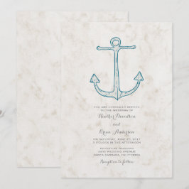 Inbjudan till Royal Blue Rustic Anchor Wedding