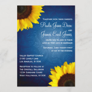 Inbjudan till royal Blue & Sunroll Wedding