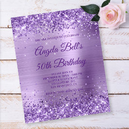 Inbjudan till Royal Lila Glittery Foil