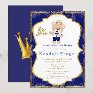 Inbjudan till Royal Prince Nalle Pojke Shower