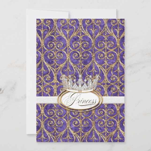 Inbjudan till royal Princess Krona Baby Shower (Framsida)