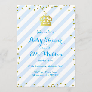 Inbjudan till royalet Prince Baby Shower