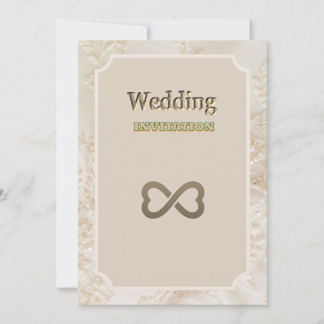 Inbjudan till royalets Blommigt Art Wedding (Framsida)