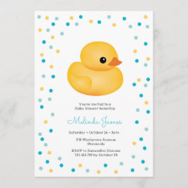 Inbjudan till Rubber Duckie Blue Boy Baby Shower