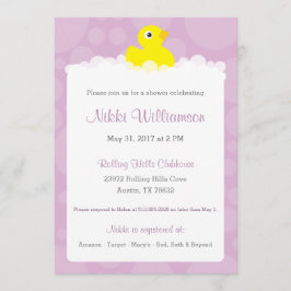 Inbjudan till Rubber Ducky Baby Shower - Lilac