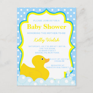 Inbjudan till Rubber Ducky Baby Shower Vykort
