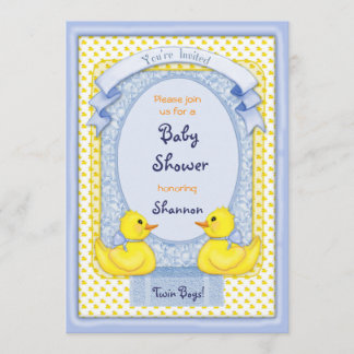 Inbjudan till Rubber Ducky Twin Boys Shower
