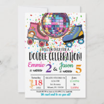 Inbjudan till Rullskridsko Disco Dubbel Firande