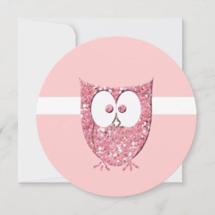 Inbjudan till runddusch i Rosa Glitter Baby