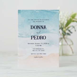 Inbjudan till Rustic Beach Watercolor Wedding