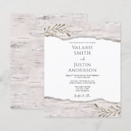 Inbjudan till Rustic Birch Wood Wedding