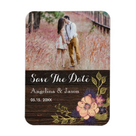 Inbjudan till Rustic Blommigt Bröllop spara datum Magnet