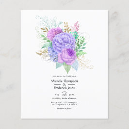 Inbjudan till Rustic Blommigt Vår bröllop Flygblad