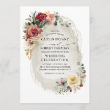 Inbjudan till Rustic Bloom Blommigt Fall Wedding