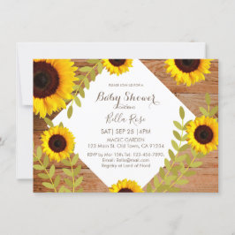 Inbjudan till Rustic Bloom Solros Baby Shower