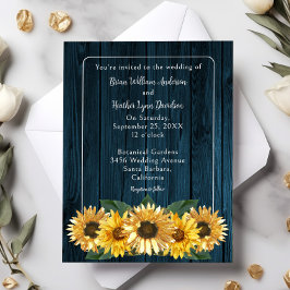 Inbjudan till Rustic Blue Solros Wedding