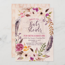 Inbjudan till Rustic Boho Blommigt Wandebebisdusch