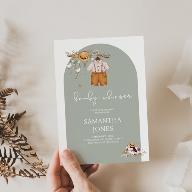 Inbjudan till Rustic Boho Boy Baby Shower (Skapare uppladdad)