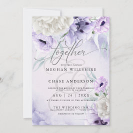 Inbjudan till Rustic BOHO Watercolor Lilac Poppies