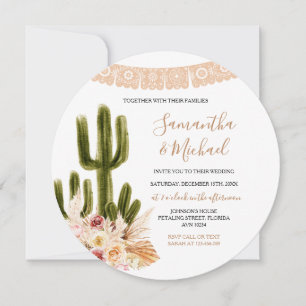 Inbjudan till Rustic Bröllop Cactus
