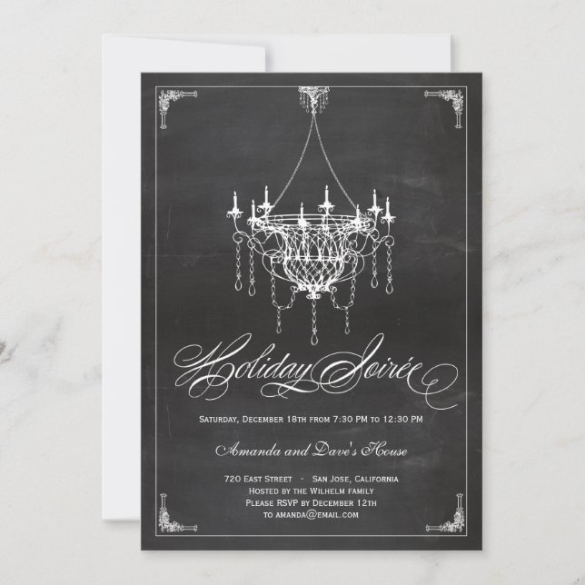 Inbjudan till Rustic Chandelier-Helgdag - Kalkboar (Framsida)